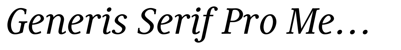 Generis Serif Pro Medium Italic